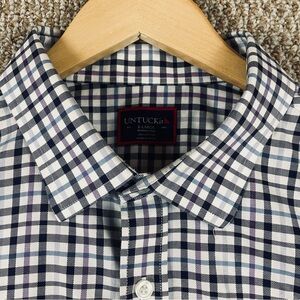 UNTUCKit Shirt Men’s XL Long Sleeve Button Plaid Wrinkle Free Work Office S64